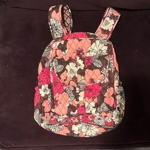 Vera Bradley Pink and Brown Floral Backpack